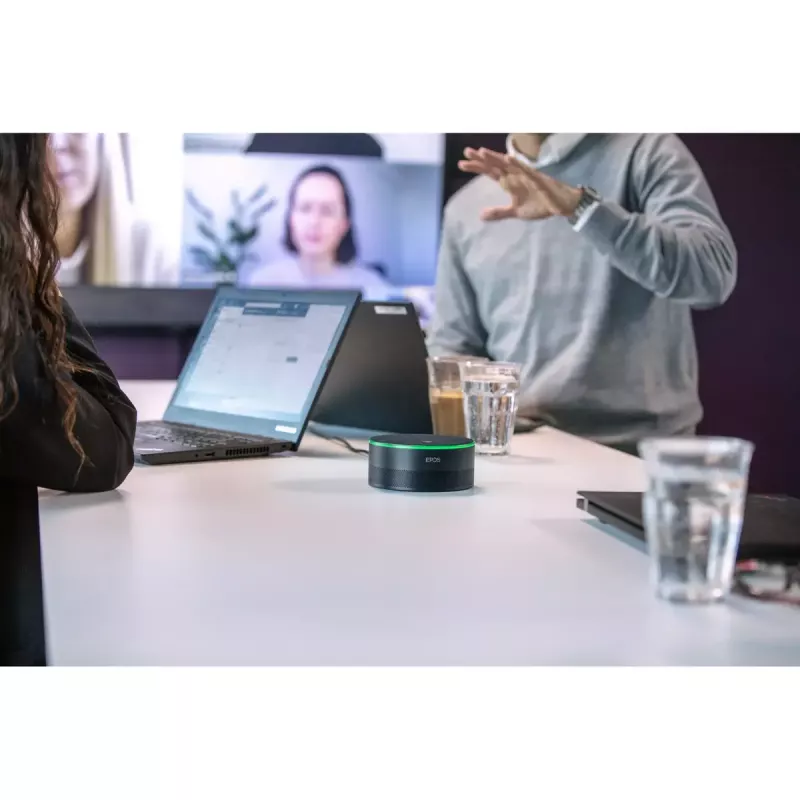 Group audio conferencing system EPOS EXPAND Capture 5 — omnidirectional mic, 20–8000 Hz, aluminium/plastik, Must, 123×315.6×53 mm