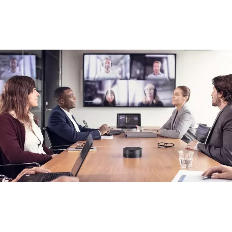 Group audio conferencing system EPOS EXPAND Capture 5 — omnidirectional mic, 20–8000 Hz, aluminium/plastik, Must, 123×315.6×53 mm