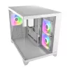 Mini Tower PC Case Cougar FV150 ARGB Valge — Micro-ATX / Mini-ITX, külgaken, 2x120mm + 1x120mm ventilaatorid, 2.5 tolli ja 3.5 tolli pesad