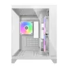Mini Tower PC Case Cougar FV150 ARGB Valge — Micro-ATX / Mini-ITX, külgaken, 2x120mm + 1x120mm ventilaatorid, 2.5 tolli ja 3.5 tolli pesad