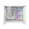 Mini Tower PC Case Cougar FV150 ARGB Valge — Micro-ATX / Mini-ITX, külgaken, 2x120mm + 1x120mm ventilaatorid, 2.5 tolli ja 3.5 tolli pesad