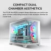 Mini Tower PC Case Cougar FV150 ARGB Valge — Micro-ATX / Mini-ITX, külgaken, 2x120mm + 1x120mm ventilaatorid, 2.5 tolli ja 3.5 tolli pesad