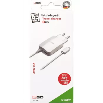 Mobiilseadme laadija 2GO 797166 universaalne valge vahelduvvoolu siseruumides 5V 1.4m