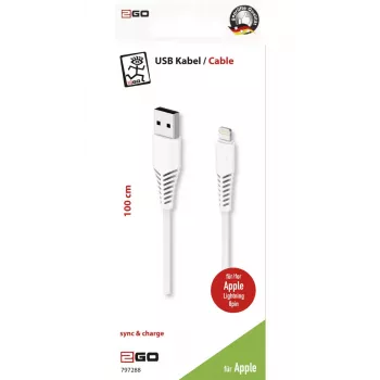 Lightning kaabel 2GO 797288 1 m valge USB B