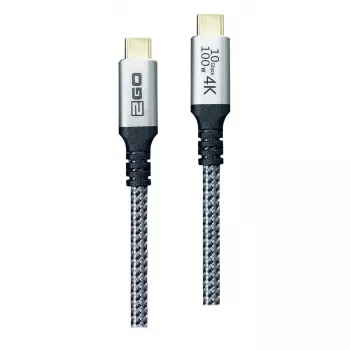 USB-kaabel 2GO 797512 USB 3.2 Gen 2 1,2 m USB C Must Hõbedane
