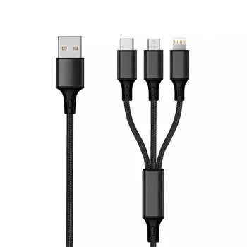 USB-kaabel 2GO 797154 3m USB B USB C/Micro-USB B/Lightning Must