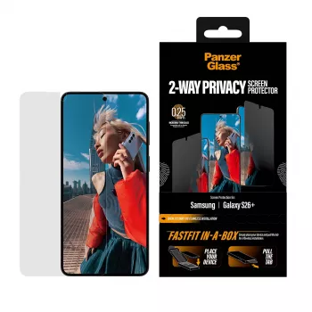 Ekraanikaitse PanzerGlass 2-Way Privacy Samsung New Galaxy S 2026 Plus'ile — ülilai PET-kile FASTFIT paigaldusega