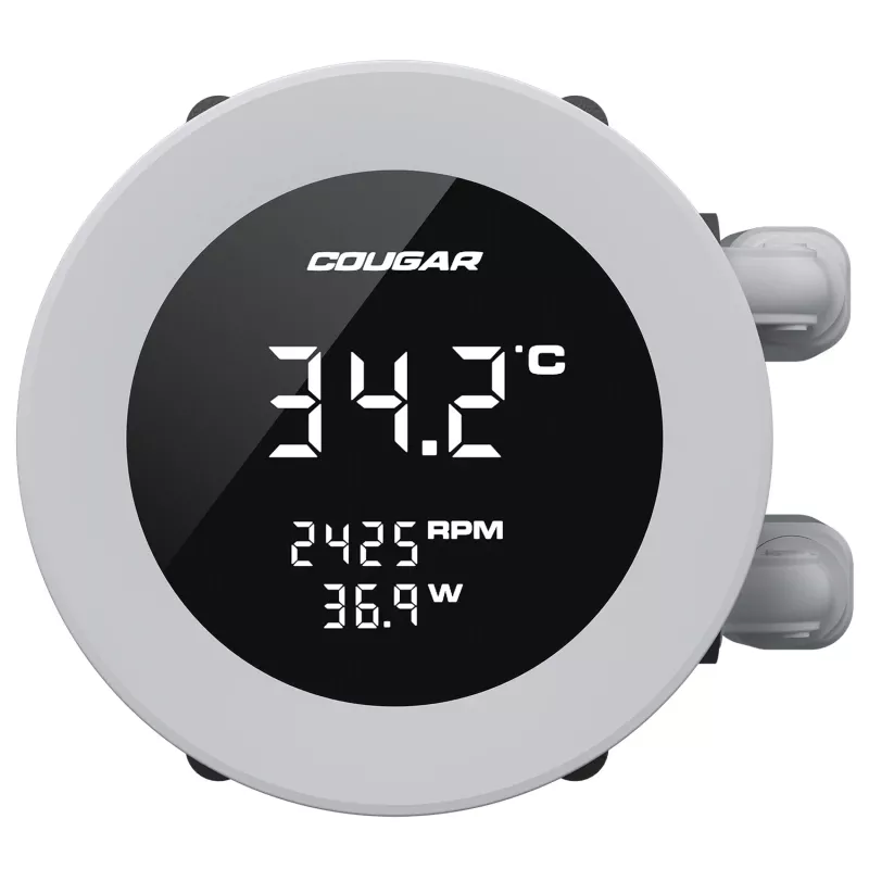 Kõik-ühes protsessori vedelikjahuti Cougar Poseidon Vistek 360, ARGB, 120 mm ventilaatorid, valge, toetab LGA1700/AM5