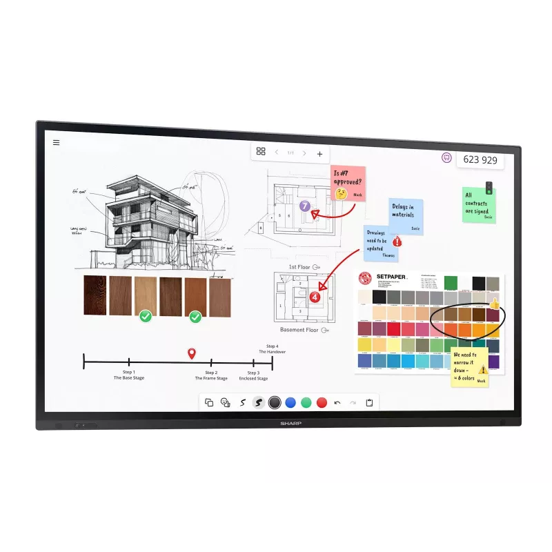 Sharp PN-LA752 Digitaalne sildiekraan lamepaneel 190.5 cm (75 tolli) LCD 500 cd/m² 4K Ultra HD Must Puutetundlik ekraan 24/7
