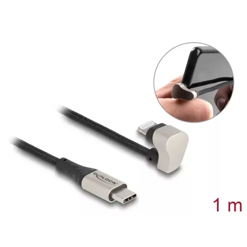 Andme- ja laadimiskaabel DeLOCK USB USB-C Lightningile 1 m 3 A