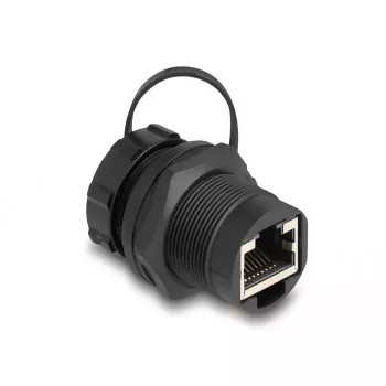 DeLOCK RJ45 Cat.6A ühendusadapter tihenduskorgiga IP67 tolmu- ja veekindel