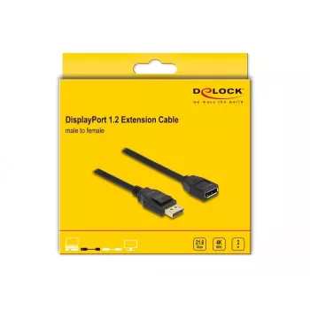 DeLOCK DisplayPort 1.2 pikenduskaabel 4K 60 Hz 2 m