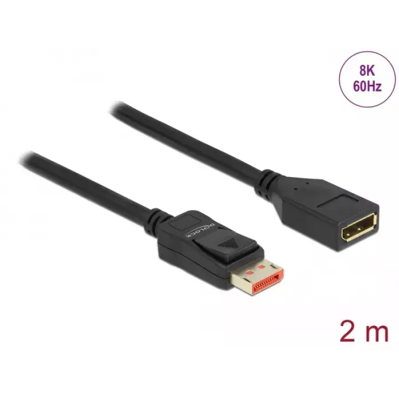 DisplayPort pikenduskaabel DeLOCK 8K 60 Hz 2 m