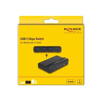 DeLOCK USB-lüliti 4 x seade 2 x host 5 Gbps Must