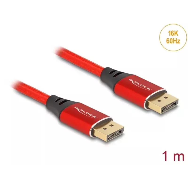 DeLOCK DisplayPort-kaabel 16K 60 Hz 1 m punane metall
