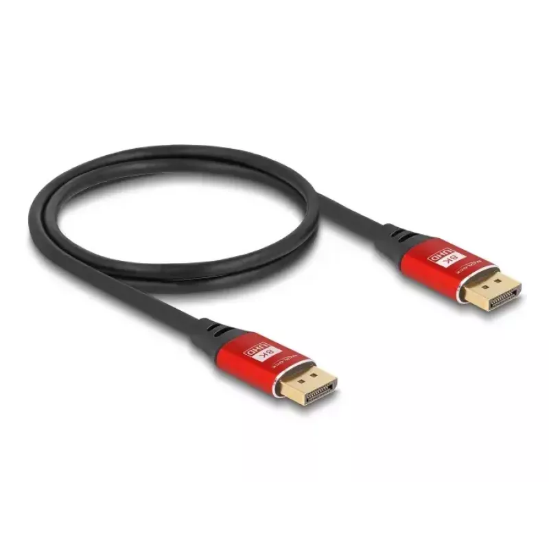 DeLOCK DisplayPort-kaabel 8K 60 Hz 1 m punane metall