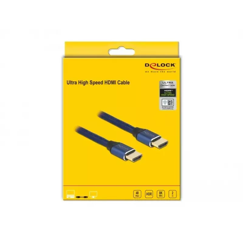 HDMI-kaabel DeLOCK Ultra High Speed 48 Gbps 8K 60 Hz 2 m