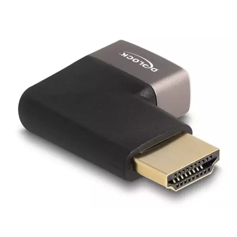 DeLOCK HDMI-adapter isane-emane 90° paremale nurga all 8K 60 Hz hall metallist