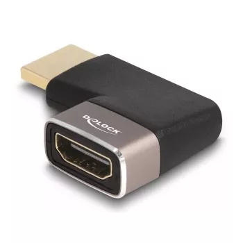 DeLOCK HDMI-adapter isane-emane 90° paremale nurga all 8K 60 Hz hall metallist