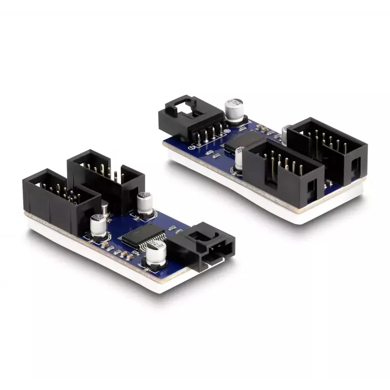 DeLOCK USB 2.0 pin header isane jaotur 2 porti must sinine