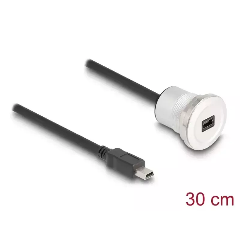 USB-kaabel DeLOCK 88186 0,3 m Mini-USB B Must Hõbedane