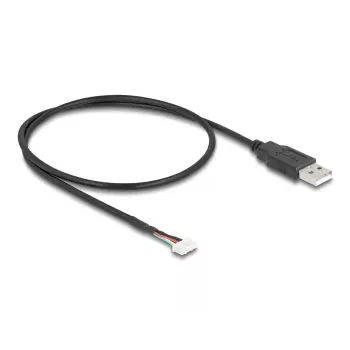 DeLOCK USB-kaabel USB 2.0 0,6 m USB A 5-kontaktiline klemmliist Must