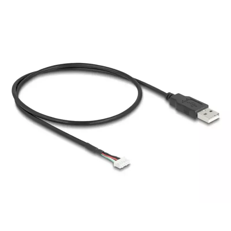 DeLOCK USB-kaabel USB 2.0 0,6 m USB A 5-kontaktiline klemmliist Must