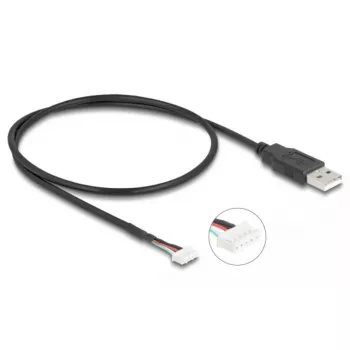 DeLOCK USB-kaabel USB 2.0 0,6 m USB A 5-kontaktiline klemmliist Must