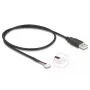 DeLOCK USB-kaabel USB 2.0 0,6 m USB A 5-kontaktiline klemmliist Must
