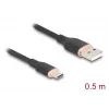 USB-kaabel DeLOCK 81225 0,5m USB A USB C Must