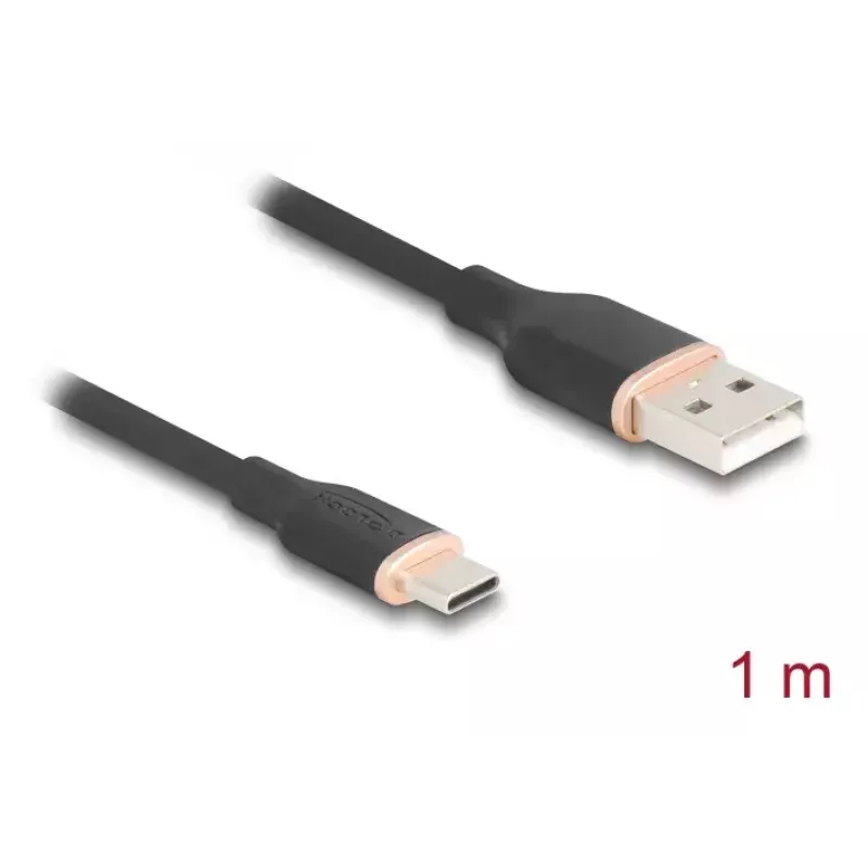 DeLOCK USB-kaabel USB 2.0 1 m USB A USB C Must