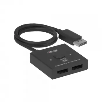 DisplayPort 2‑in‑1 kahesuunaline lüliti CLUB3D CSV-1009 — 2x DisplayPort väljundit, 8K@60Hz, must
