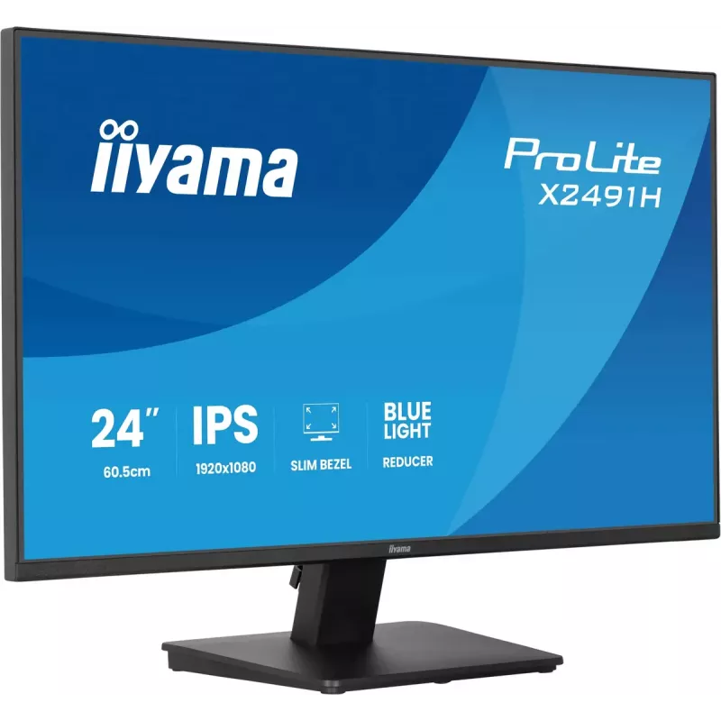Arvutimonitor IIYAMA ProLite X2491H-B1 23,8 tolli (60,5 cm) IPS LCD Full HD 1920×1080 Matt Must, VESA