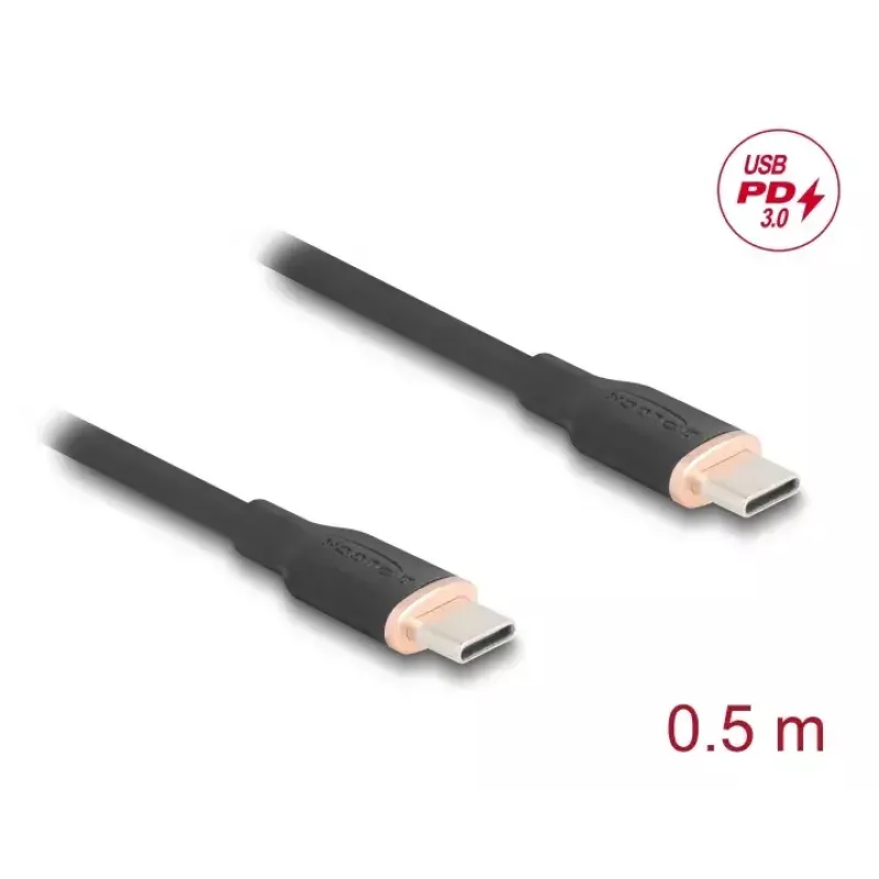 DeLOCK USB-kaabel USB 2.0 0,5 m USB-C Must 81237