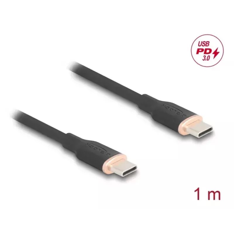 DeLOCK USB-kaabel USB 2.0 1m USB-C Must 81238