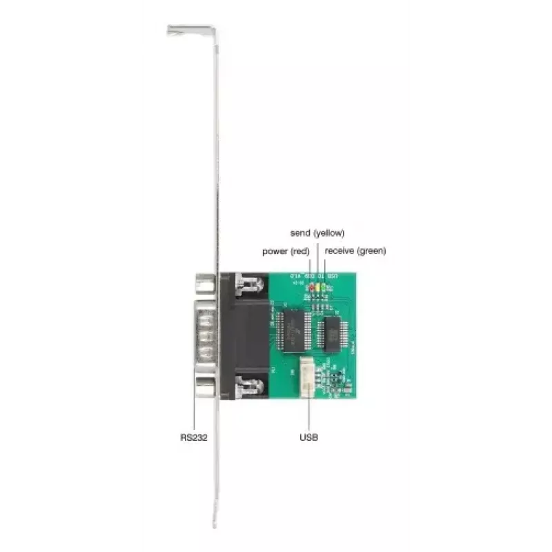 DELOCK 90582 USB 2.0 RS-232 jadamuundur/kordur/isolaator, FTDI FT231XS, roheline roostevaba teras