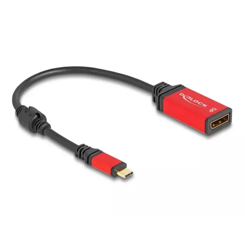 DeLOCK USB USB-C DisplayPort-adapter 8K 30 Hz HDR punane