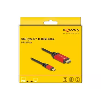 DeLOCK USB USB-C to HDMI kaabel DP Alt Mode 8K 60 Hz HDR 1 m Punane