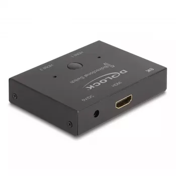 DeLOCK HDMI 2 - 1 kahesuunaline lüliti 8K 60 Hz metallist must