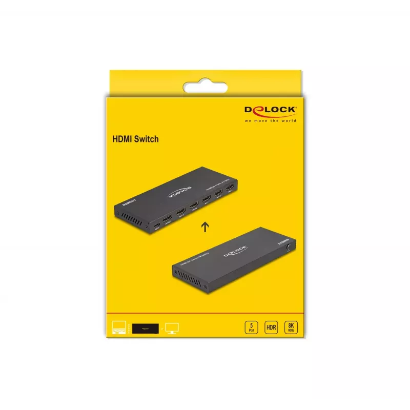 DeLOCK HDMI-lüliti 4 x HDMI sisse, 1 x HDMI välja, 8K 60 Hz
