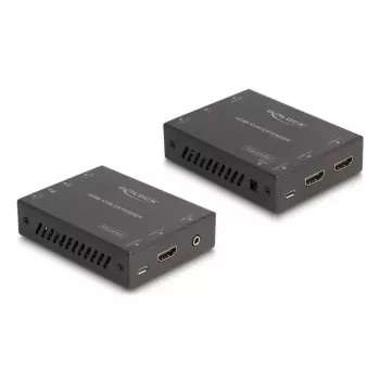 KVM pikendaja DELOCK 65957 — HDMI ja USB saatja ja vastuvõtja, juhtmega, kuni 70 m, 18 Gbit/s, 600 MHz, must