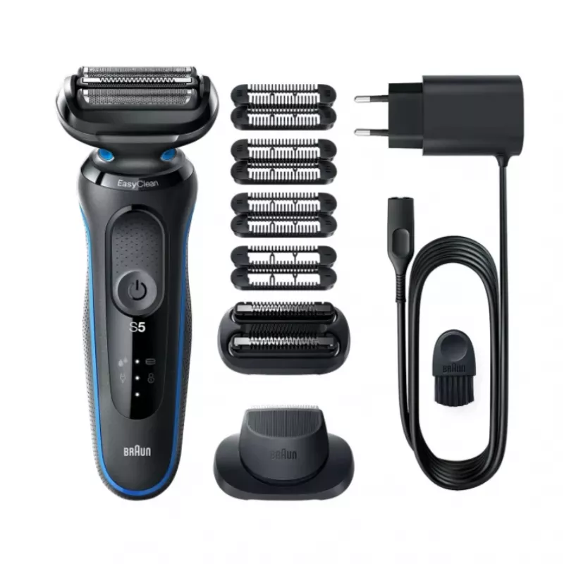 Braun Series 5 51-B1820s Fooliumpardel Must, Sinine