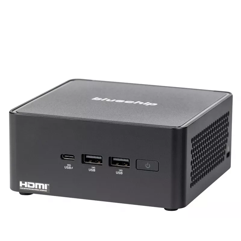 bluechip BUSINESSline M1435 Intel Core 3 100U 8 GB DDR5-SDRAM 500 GB SSD Windows 11 Pro miniarvuti Must