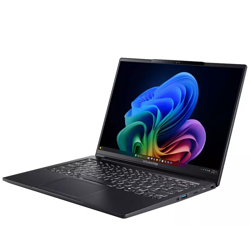 bluechip TRAVELline U14W17, Copilot+ PC sülearvuti Intel Core Ultra 5 135H 35,6 cm (14 tolli) 16 GB LPDDR5x-SDRAM 500 GB SSD Wi-Fi 7 (802.11be) Windows 11 Pro Must