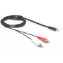 Audio kaabel DeLOCK 84277 10m 3.5mm 2 x RCA Must