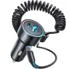 Autolaadija Joyroom JR-CL07 3-in-1 60W sisseehitatud USB-C kaabliga 1,6 m, must