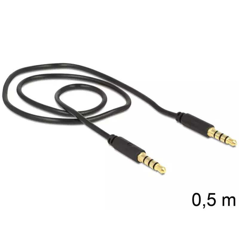 Helikaabel DeLOCK 3,5 mm – 3,5 mm 0,5 m must