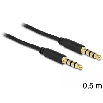 Helikaabel DeLOCK 3,5 mm – 3,5 mm 0,5 m must