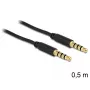 Helikaabel DeLOCK 3,5 mm – 3,5 mm 0,5 m must