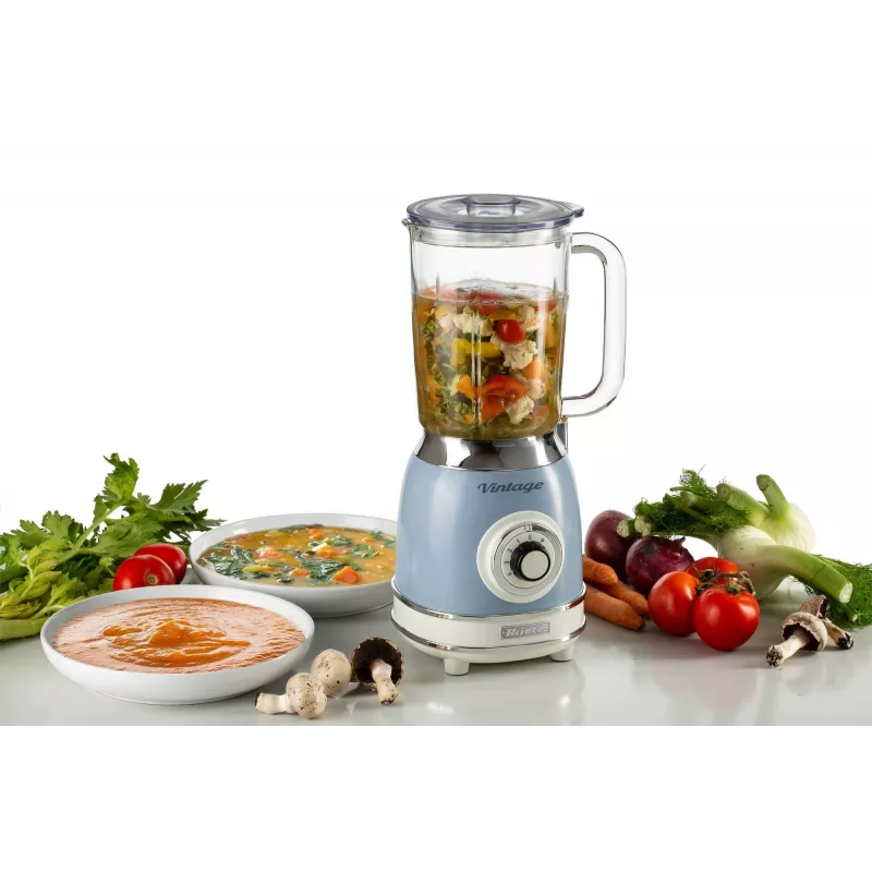 Ariete 583, Vintage Blender 1,5 L klaaskannuga, 4 roostevaba terasest tera, 4 kiirust + impulss, 1000 W, sinine